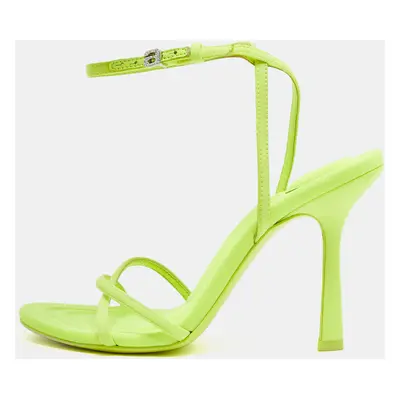 Alexander Wang Neon Green Fabric Dahlia Ankle Strap Sandals Size