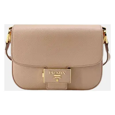 Prada Saffiano Leather Emblème Shoulder Bag