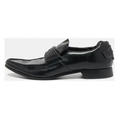 Prada Black Leather Slip On Loafers Size 40.5