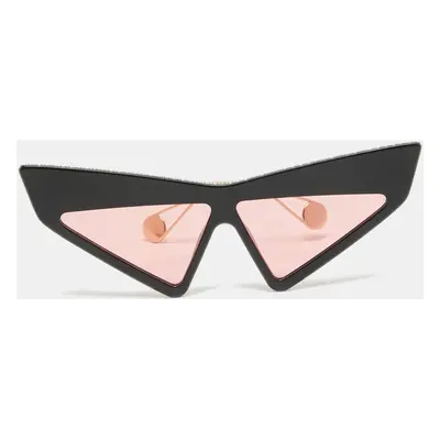 Gucci Black/Pink GG0430S Crystals Embellished Geometric Sunglasses