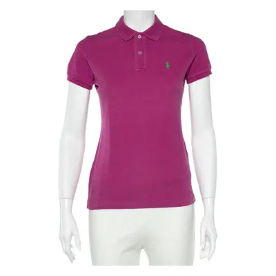 Ralph Lauren Fuchsia Cotton Pique Skinny Fit Polo T-Shirt