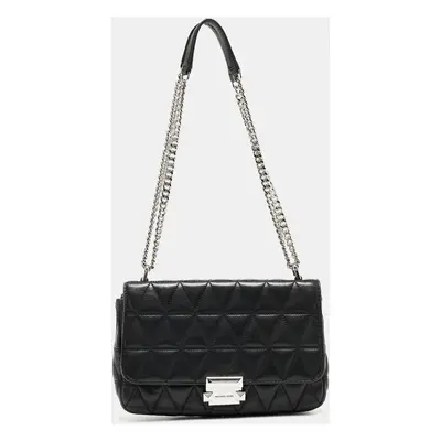 Michael Kors Black Quilted Leather Sloan Shoulder Bag