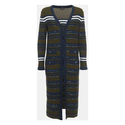 Chanel Multicolor Striped Cashmere Long Cardigan