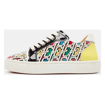 Christian Louboutin Multicolor Printed Patent Leather Vieirissima Sneakers Size