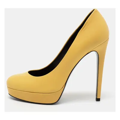 Barbara Bui Yellow Leather Platform Pumps Size