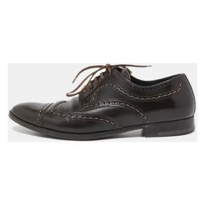 Louis Vuitton Brown Brogue Leather Lace Up Derby Size