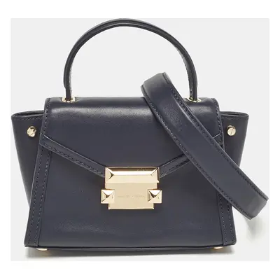 Michael Kors Navy Blue Leather Mini Whitney Top Handle Bag