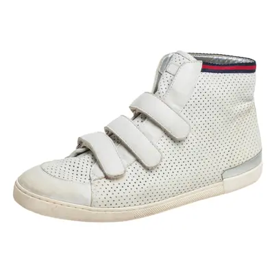 Gucci White Leather High Top Sneakers Size 36.5