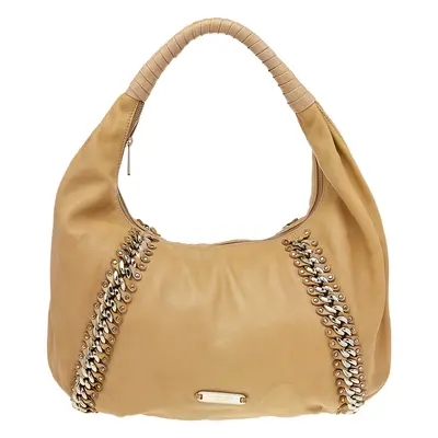 Michael Kors Beige Leather ID Chain Hobo