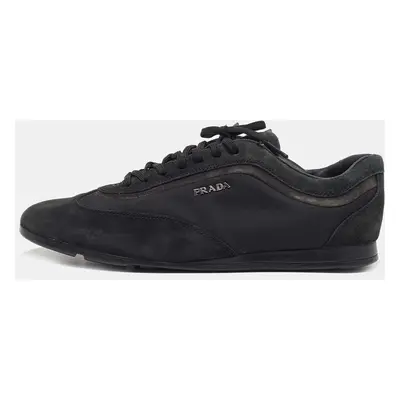 Prada Sport Black Suede and Nylon Low Top Sneakers Size 43.5