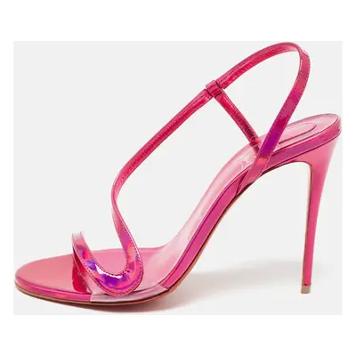 Christian Louboutin Metallic Pink Leather Rosalie Sandals Size