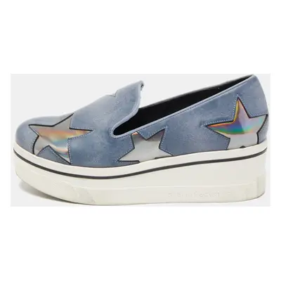 Stella McCartney Blue Faux Leather Binx Star Sneakers Size