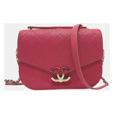 Chanel Pink Medium Calfskin Cuba Flap Shoulder Bag