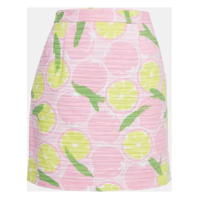 Boutique Moschino Pink Lemon Print Cotton Mini Skirt