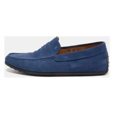 Tod's Blue Suede Penny Loafers Size