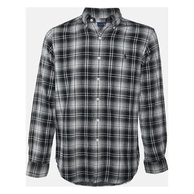 Ralph Lauren Monochrome Plaid Check Cotton Button Down Shirt