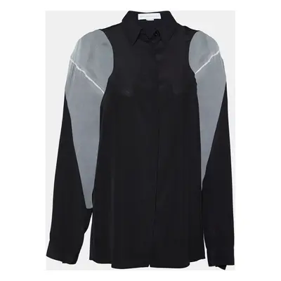 Stella McCartney Black Silk Contrast Detail Button Front Shirt