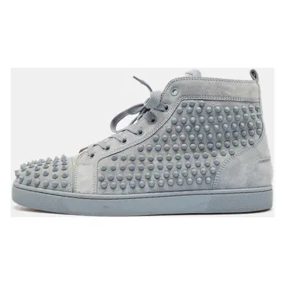 Christian Louboutin Grey Suede Louis Spike High Top Sneakers Size