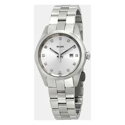 RADO HYPERCHROME DIAMOND SILVER DIAL LADIES WATCH R32110713 37.5 mm x mm