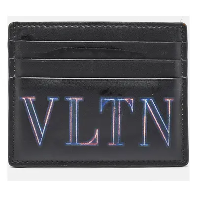 Valentino Black Leather VLTN Card Holder