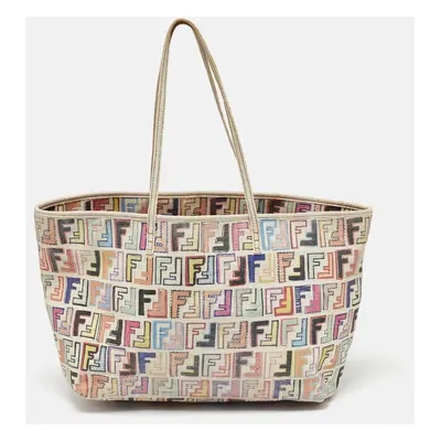 Fendi Multicolor Zucca Coated Canvas Large Roll Tote