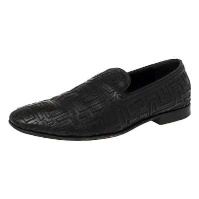 Versace Black Leather Smoking Slippers Size