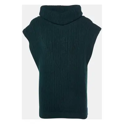 Jacquemus Dark Green Merino Wool Knit Cut-Out Turtleneck Vest