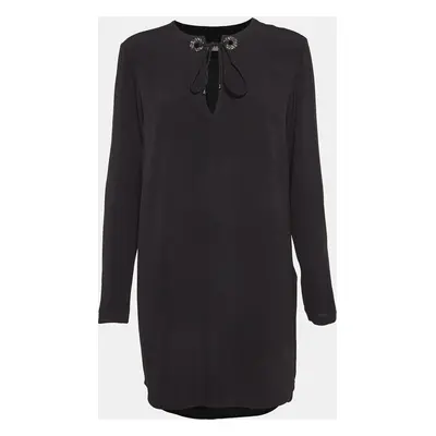 Sandro Black Black Crystal Embellished Crepe Tunic Dress