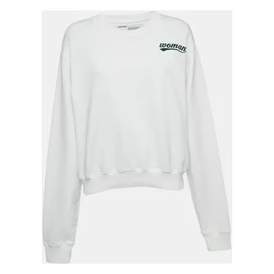 Off-White White Woman Patch Cotton Sweatshirt