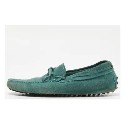 Tod's Green Suede Gommino Slip On Loafers Size 39.5