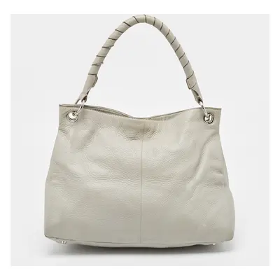 DKNY Grey Leather Charm Hobo