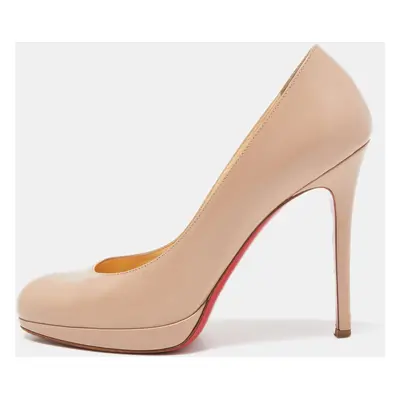 Christian Louboutin Beige Leather New Simple Platform Pumps Size