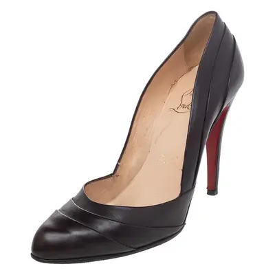 Christian Louboutin Dark Brown Leather Armadillo Pumps Size 38.5