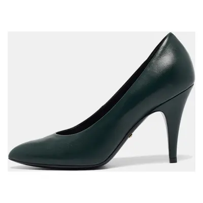 Gucci Green Leather Pointed Toe Pumps Size