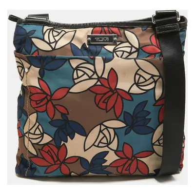 TUMI Multicolor Printed Nylon and Leather Zip Messenger Bag