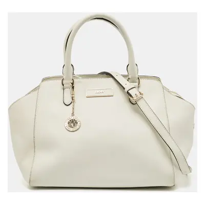 DKNY White Saffiano Leather Bryant Park Tote