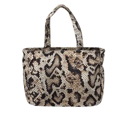 Dolce & Gabbana Beige/Black Python Print Fabric Tote