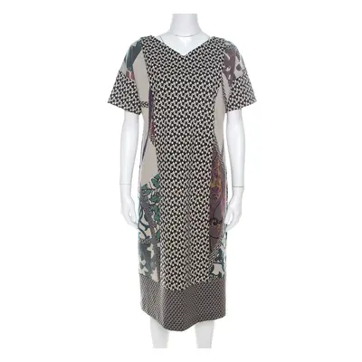 Etro Multicolor Abstract Printed Wool Blend Short Dress