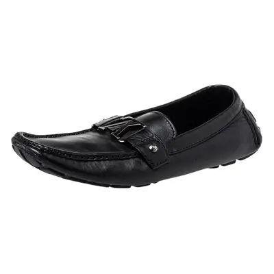 Louis Vuitton Black Leather Monte Carlo Slip on Loafer Size