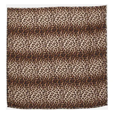 Lanvin Brown Animal Print Satin Square Scarf