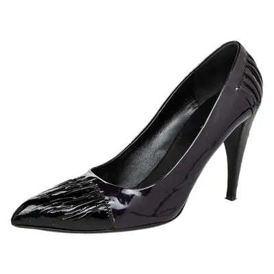 Prada Black/Purple Patent Leather Pointed Toe Pumps Size 39.5