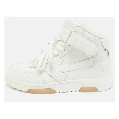 Off-White White Leather Out Of Office High Top Sneakers Size