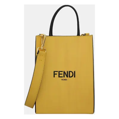 Fendi Yellow Leather Fendi Roma Tote Bag