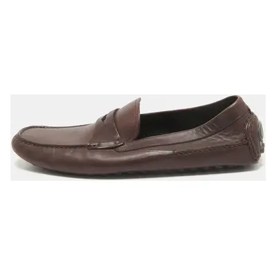 Dior Plum Leather Penny Loafers Size