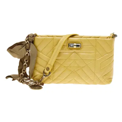 Lanvin Yellow Quilted Leather Happy Pocket Crossbody Bag