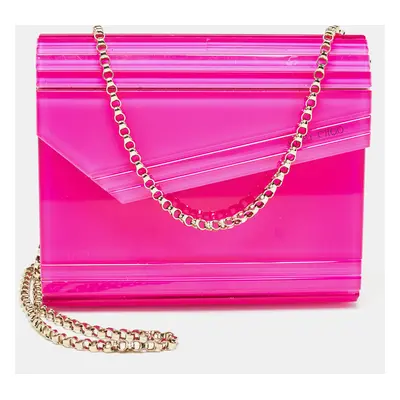 Jimmy Choo Pink Acrylic and Leather Candy Chain Clutch