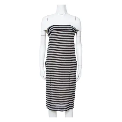 Roland Mouret Monochrome Striped Cotton Basketweave Layan Dress