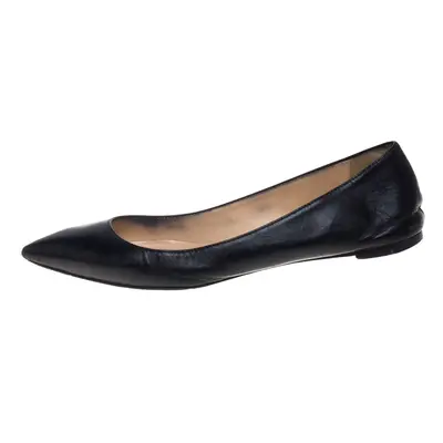 Christian Louboutin Black Leather Ballalla Pointed Toe Flats Size