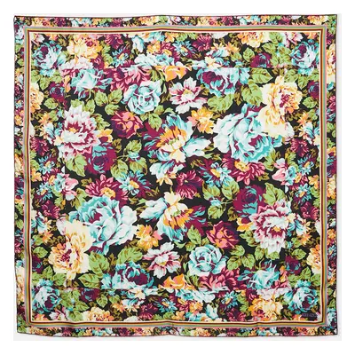 Kenzo Purple Floral Printed Silk Square Scarf