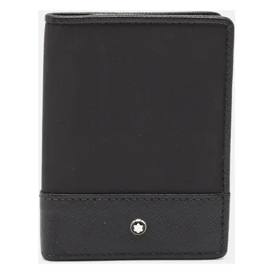 Montblanc Black Nylon and Leather Nightflight Business Card Holder